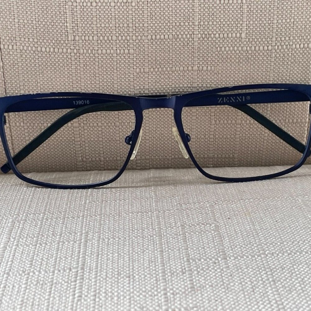 Zenni Eyeglasses Sunglasses Frame Navy Blue Tone Metal Glasses Frame - Picture 3 of 12
